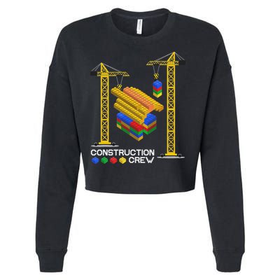 Construction Crew Building Blocks Master Builder Cropped Pullover Crew