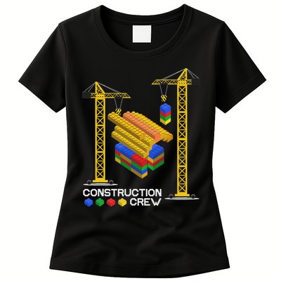 Construction Crew Building Blocks Master Builder Womens T-Shirt