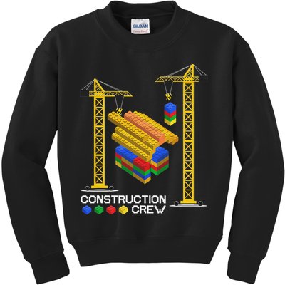 Construction Crew Building Blocks Master Builder Kids Sweatshirt