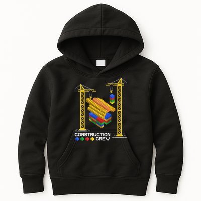 Construction Crew Building Blocks Master Builder Kids Hoodie