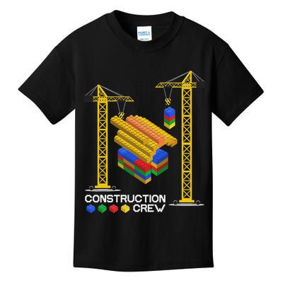 Construction Crew Building Blocks Master Builder Kids T-Shirt