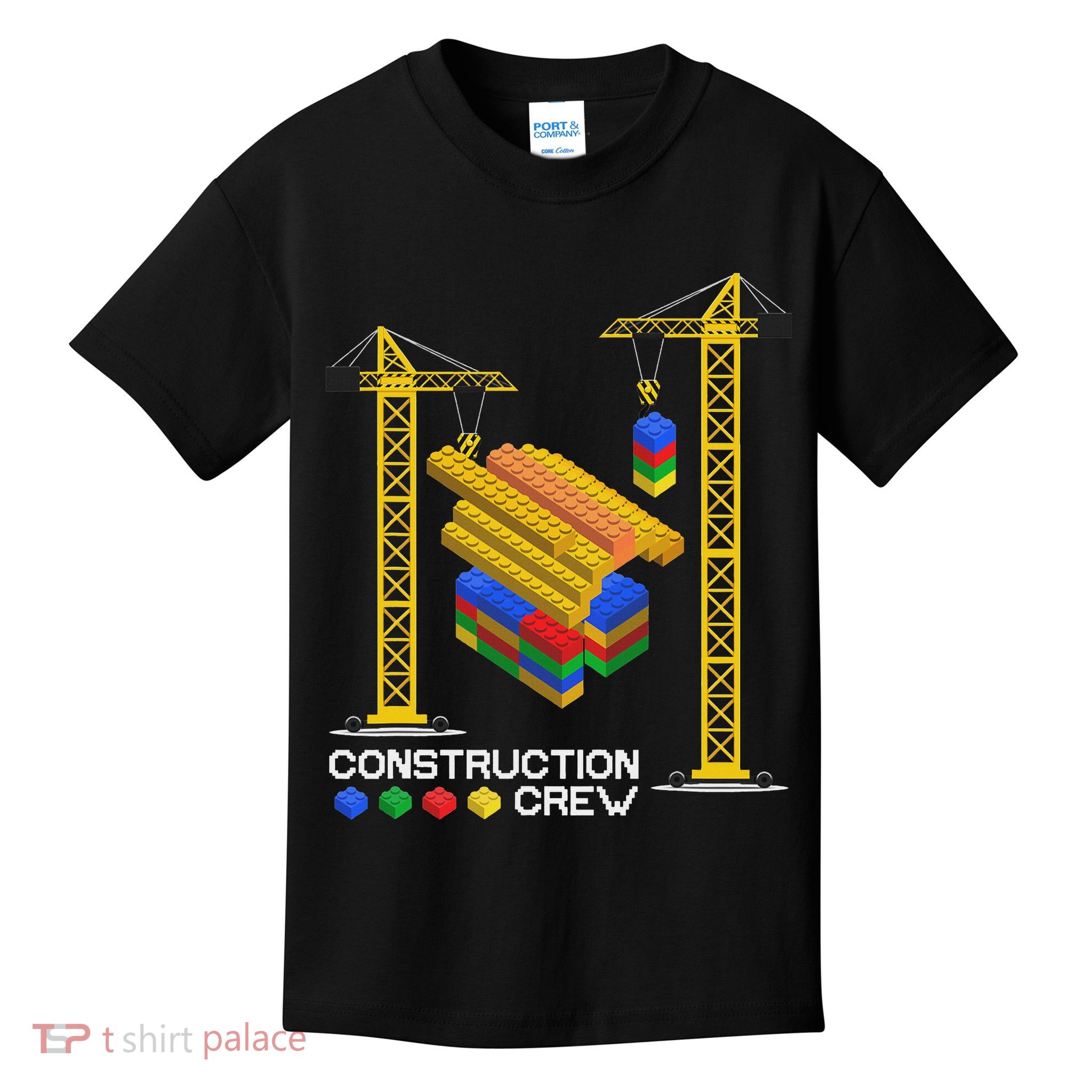 Construction Crew Building Blocks Master Builder Kids T-Shirt