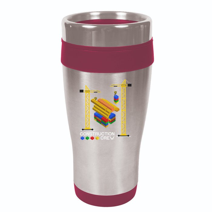Construction Crew Building Blocks Master Builder 16oz Travel Tumbler