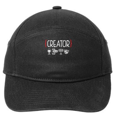 Content Creator Blogger Vlogger Influencer Creator Podcast 7-Panel Snapback Hat