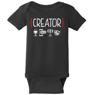 Content Creator Blogger Vlogger Influencer Creator Podcast Baby Bodysuit