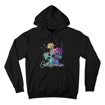 California Cali Beach Vintage Palm Trees Vacation Hoodie