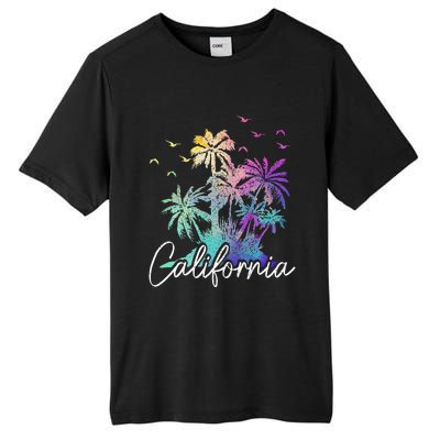 California Cali Beach Vintage Palm Trees Vacation Tall Fusion ChromaSoft Performance T-Shirt