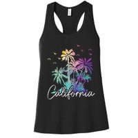 California Cali Beach Vintage Palm Trees Vacation Women's Racerback Tank