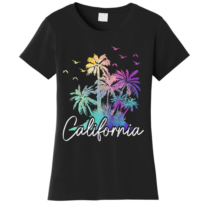 California Cali Beach Vintage Palm Trees Vacation Women's T-Shirt