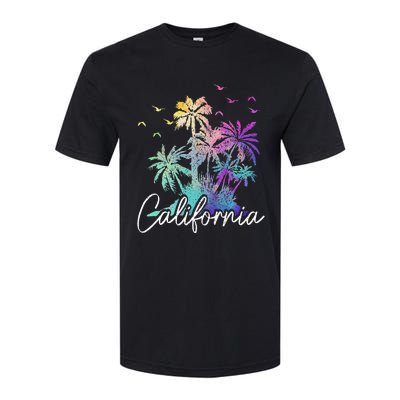 California Cali Beach Vintage Palm Trees Vacation Softstyle® CVC T-Shirt