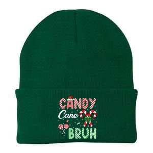 Candy Cane Bruh Funny Christmas Holiday Knit Cap Winter Beanie