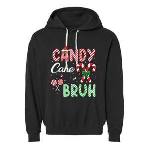 Candy Cane Bruh Funny Christmas Holiday Garment-Dyed Fleece Hoodie