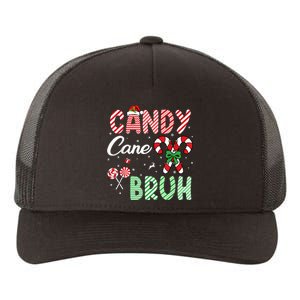 Candy Cane Bruh Funny Christmas Holiday Yupoong Adult 5-Panel Trucker Hat