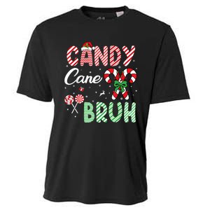 Candy Cane Bruh Funny Christmas Holiday Cooling Performance Crew T-Shirt