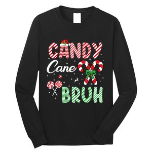 Candy Cane Bruh Funny Christmas Holiday Long Sleeve Shirt