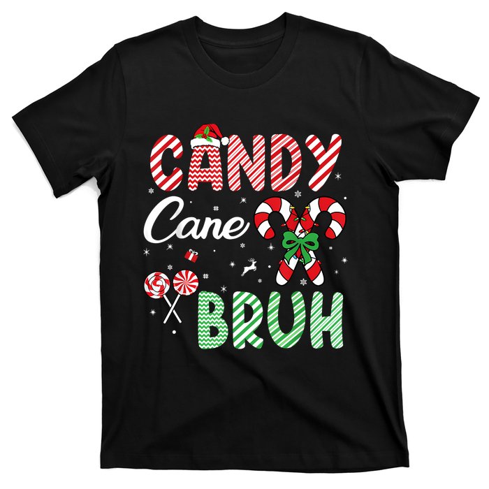 Candy Cane Bruh Funny Christmas Holiday T-Shirt