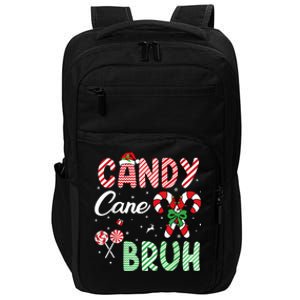 Candy Cane Bruh Funny Christmas Holiday Impact Tech Backpack