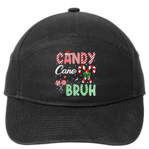 Candy Cane Bruh Funny Christmas Holiday 7-Panel Snapback Hat