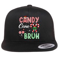 Candy Cane Bruh Funny Christmas Holiday Flat Bill Trucker Hat