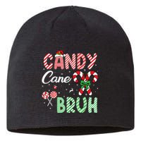 Candy Cane Bruh Funny Christmas Holiday Sustainable Beanie