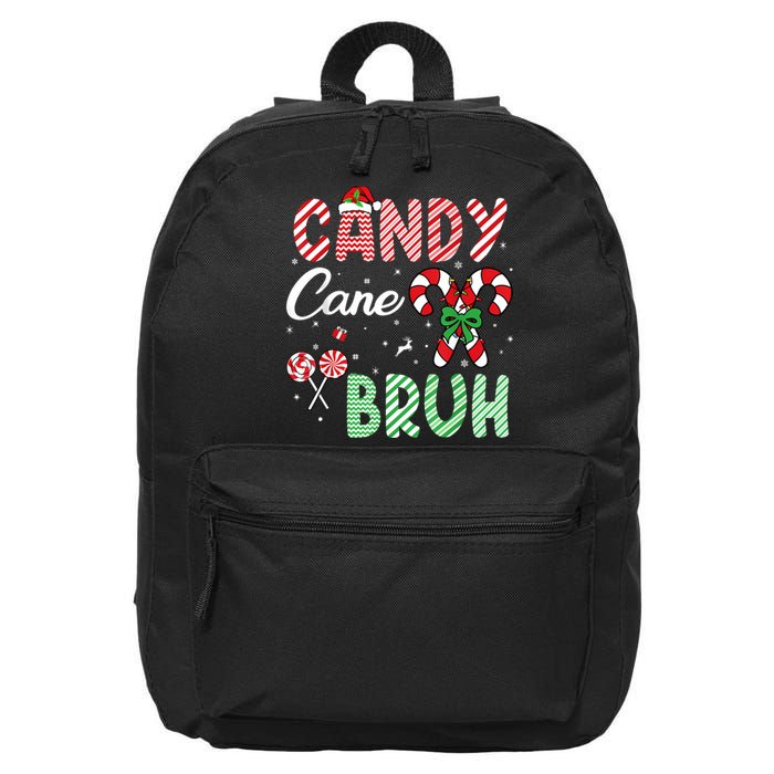 Candy Cane Bruh Funny Christmas Holiday 16 in Basic Backpack