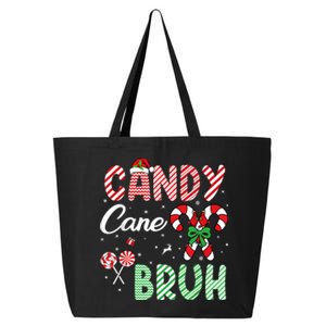 Candy Cane Bruh Funny Christmas Holiday 25L Jumbo Tote