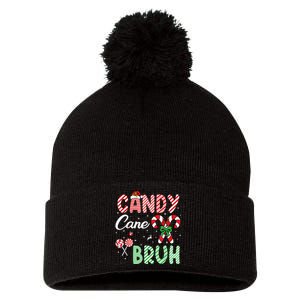 Candy Cane Bruh Funny Christmas Holiday Pom Pom 12in Knit Beanie