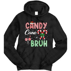 Candy Cane Bruh Funny Christmas Holiday Tie Dye Hoodie