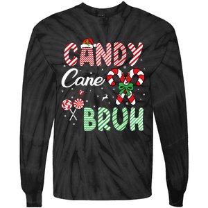 Candy Cane Bruh Funny Christmas Holiday Tie-Dye Long Sleeve Shirt