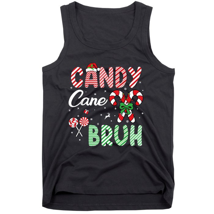 Candy Cane Bruh Funny Christmas Holiday Tank Top