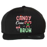 Candy Cane Bruh Funny Christmas Holiday Wool Snapback Cap