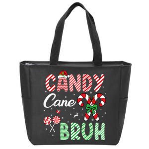 Candy Cane Bruh Funny Christmas Holiday Zip Tote Bag