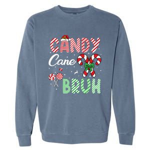 Candy Cane Bruh Funny Christmas Holiday Garment-Dyed Sweatshirt