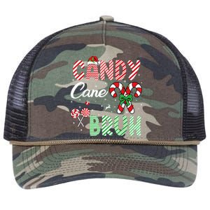 Candy Cane Bruh Funny Christmas Holiday Retro Rope Trucker Hat Cap