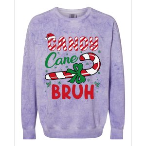 Candy Cane Bruh Funny Christmas Holiday Gift Colorblast Crewneck Sweatshirt