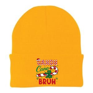 Candy Cane Bruh Funny Christmas Holiday Gift Knit Cap Winter Beanie