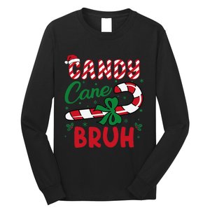 Candy Cane Bruh Funny Christmas Holiday Gift Long Sleeve Shirt