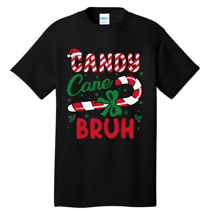 Candy Cane Bruh Funny Christmas Holiday Gift Tall T-Shirt