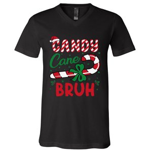 Candy Cane Bruh Funny Christmas Holiday Gift V-Neck T-Shirt