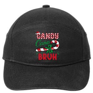 Candy Cane Bruh Funny Christmas Holiday Gift 7-Panel Snapback Hat