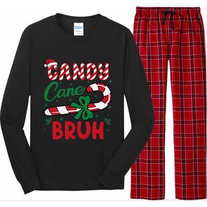 Candy Cane Bruh Funny Christmas Holiday Gift Long Sleeve Pajama Set