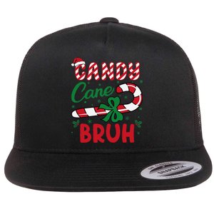 Candy Cane Bruh Funny Christmas Holiday Gift Flat Bill Trucker Hat