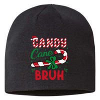 Candy Cane Bruh Funny Christmas Holiday Gift Sustainable Beanie