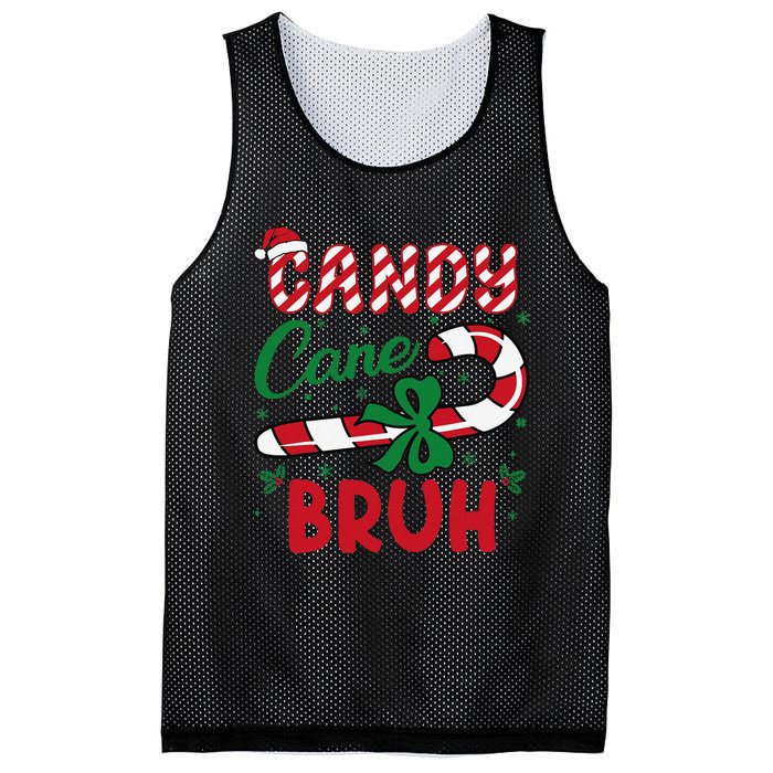 Candy Cane Bruh Funny Christmas Holiday Gift Mesh Reversible Basketball Jersey Tank