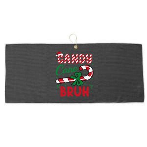 Candy Cane Bruh Funny Christmas Holiday Gift Large Microfiber Waffle Golf Towel