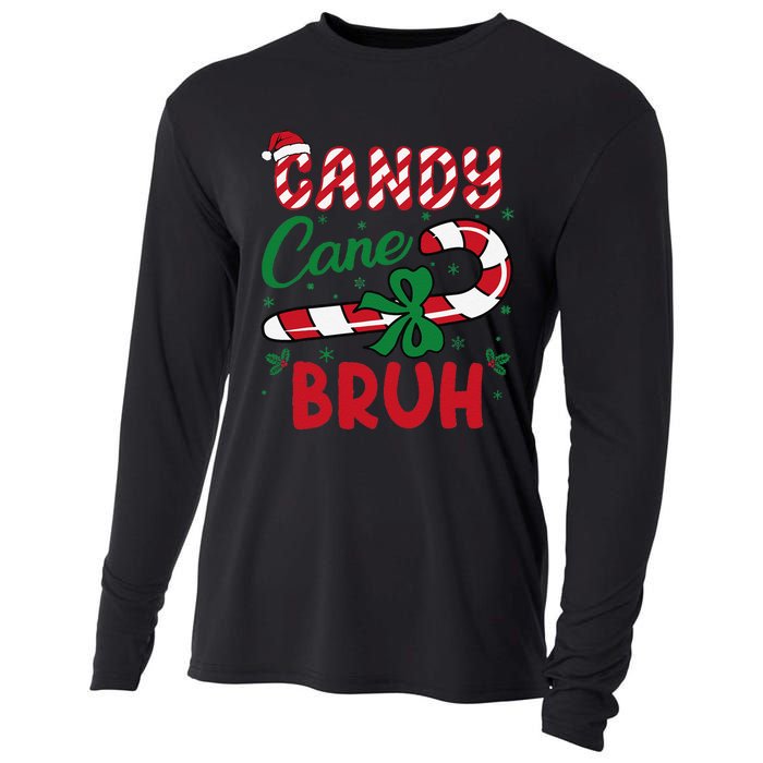 Candy Cane Bruh Funny Christmas Holiday Gift Cooling Performance Long Sleeve Crew