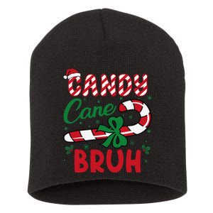 Candy Cane Bruh Funny Christmas Holiday Gift Short Acrylic Beanie