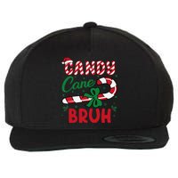 Candy Cane Bruh Funny Christmas Holiday Gift Wool Snapback Cap