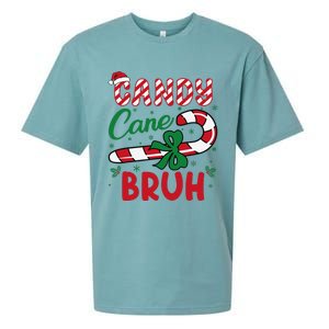 Candy Cane Bruh Funny Christmas Holiday Gift Sueded Cloud Jersey T-Shirt