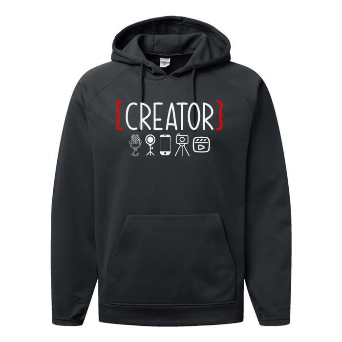 Content Creator Blogger Vlogger Influencer Creator Performance Fleece Hoodie